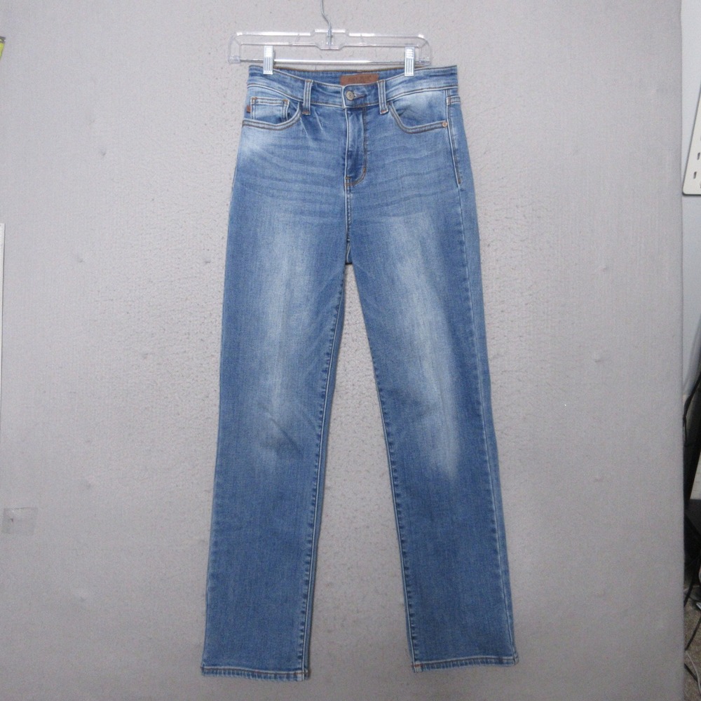 Judy Blue Jeans 5 27 Straight Fit High Rise Vintage Wash Thermal Denim Fade